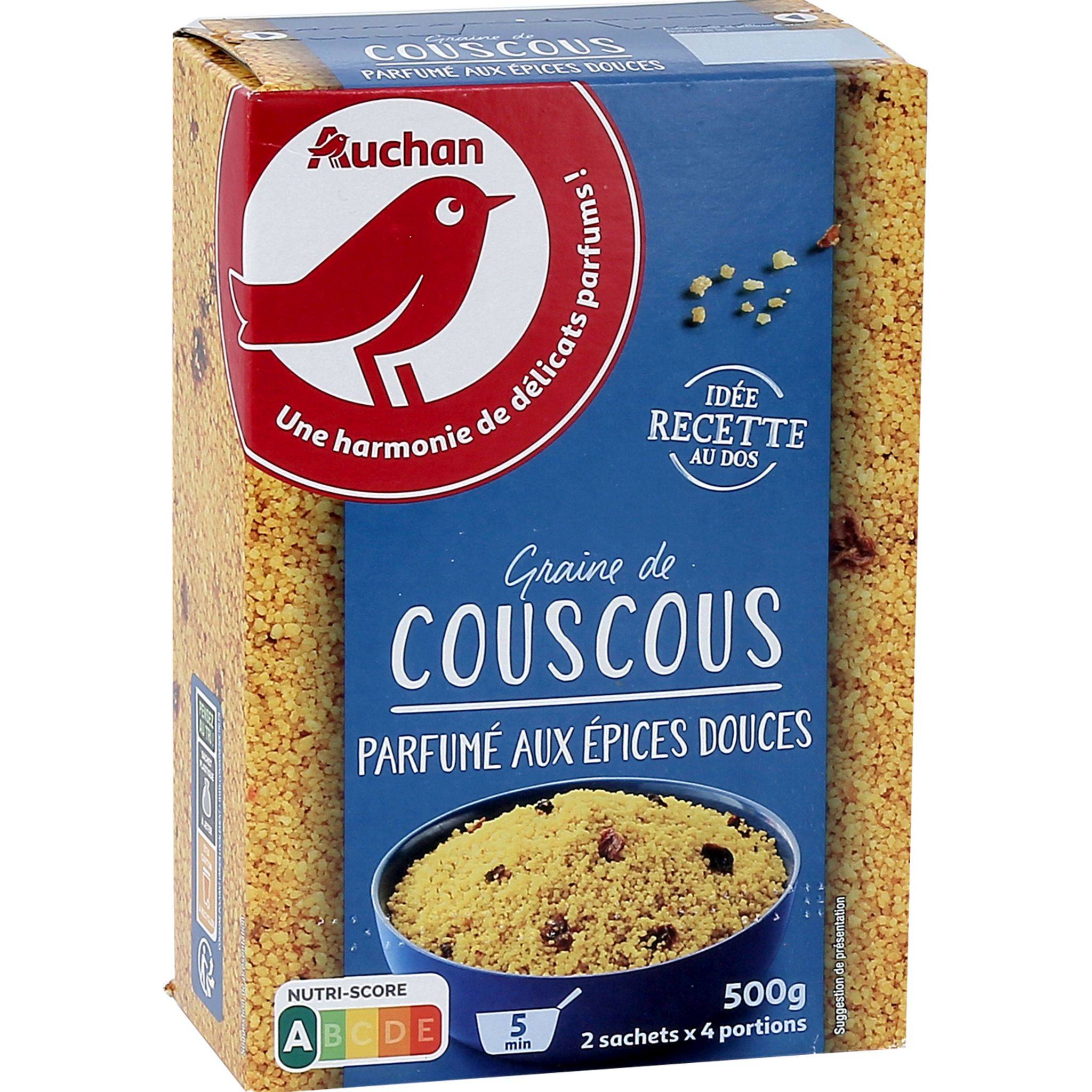 Auchan Graines de couscous parfumé aux épices douces 500g