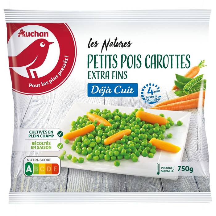 Auchan - Petits pois carottes déjà cuit 750g