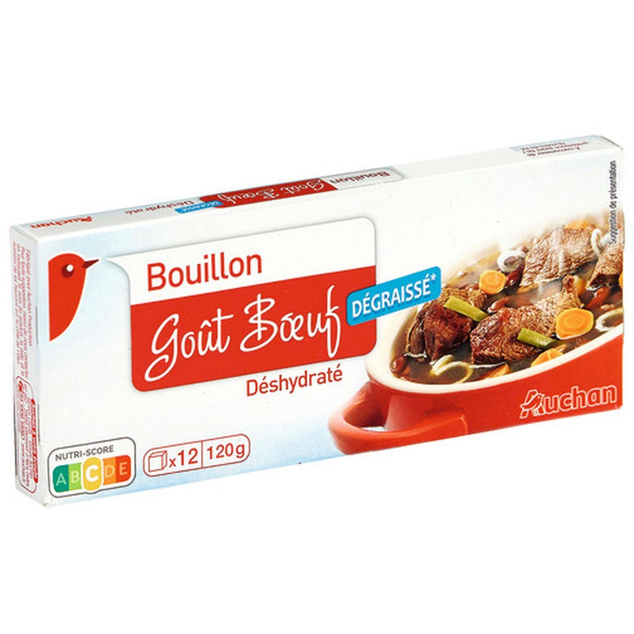Auchan Bouillon goût bœuf déshydraté dégraissé x12 120g